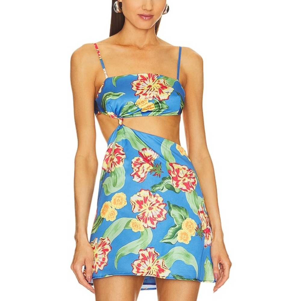 Aminah Mini Dress in Blue Floral